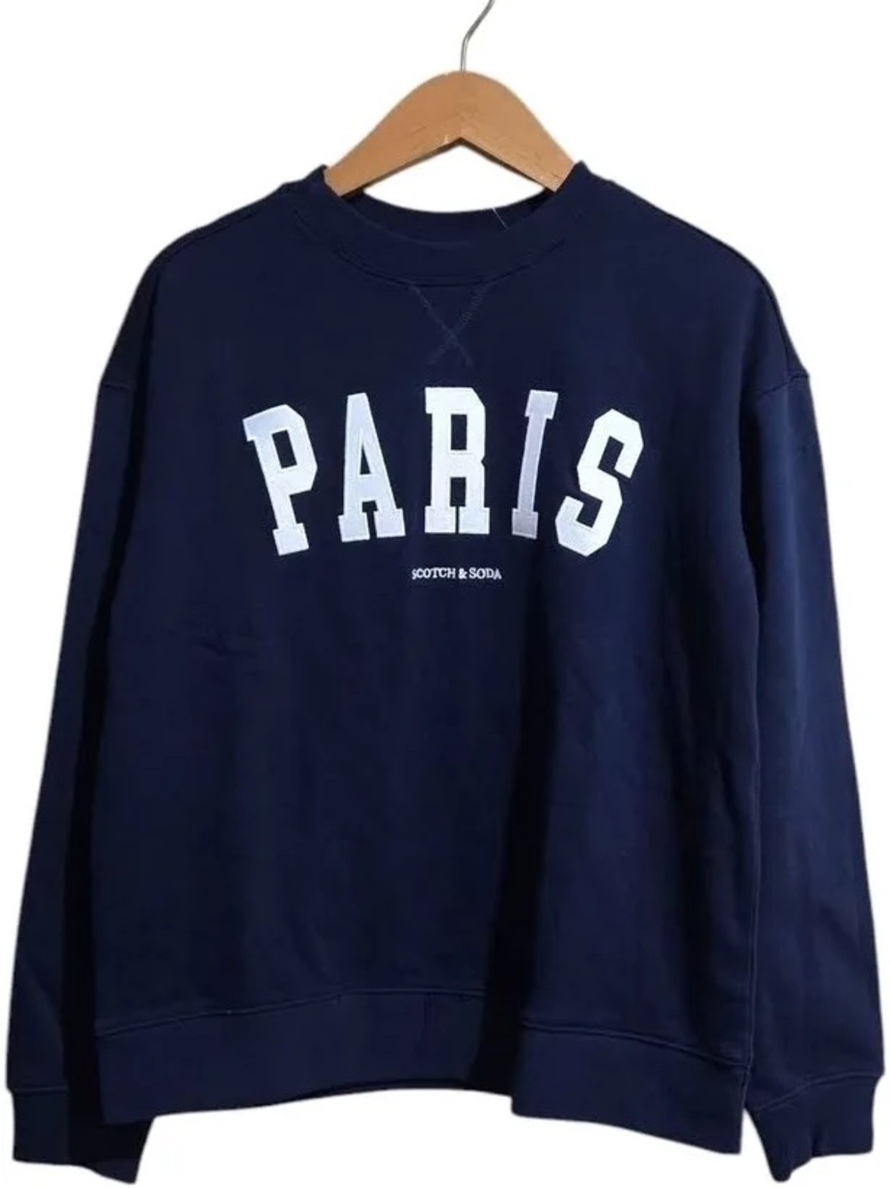 Scotch & Soda Navy Crewneck Sweatshirt with White Label